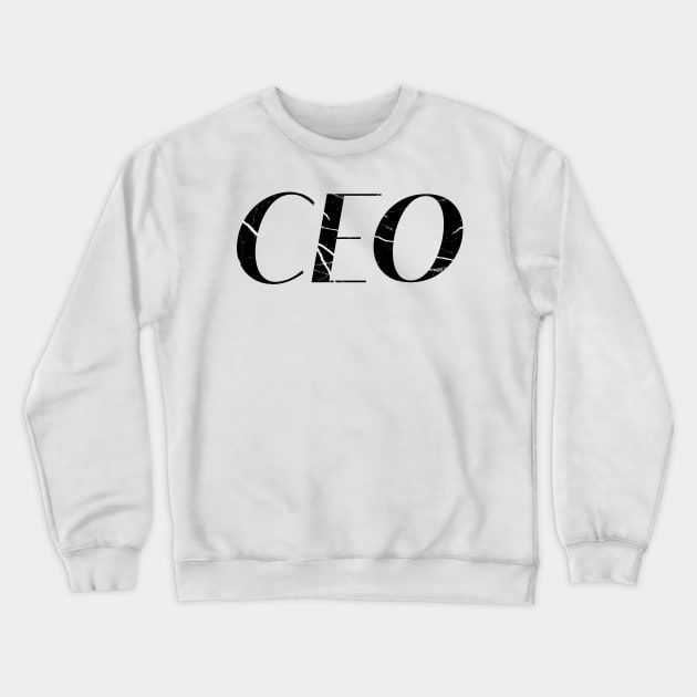 CEO Girl Boss Boss Babe Black Marble Sticker Crewneck Sweatshirt by Asilynn